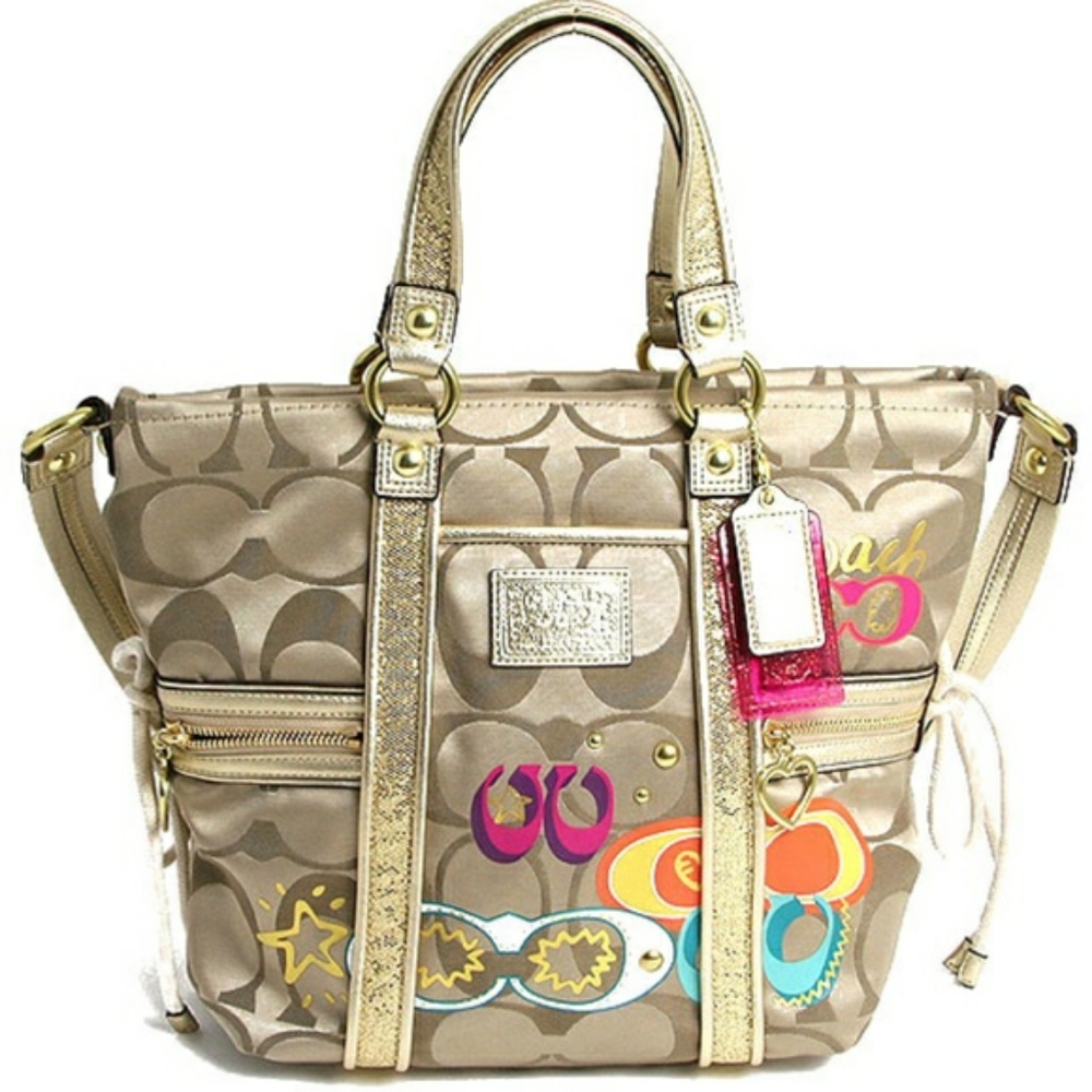 Coach Daisy Pop C Applique Beige Multicolor Bag